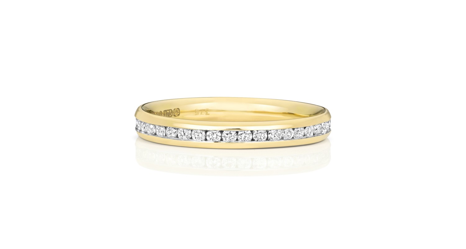 9ct Yellow Gold Diamond Full Eternity Ring